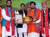Acharya Hemanshu Ji Honoured with Lifetime Achievement Award at National Dharma Jyotish Sammelan 2026 in Lucknow